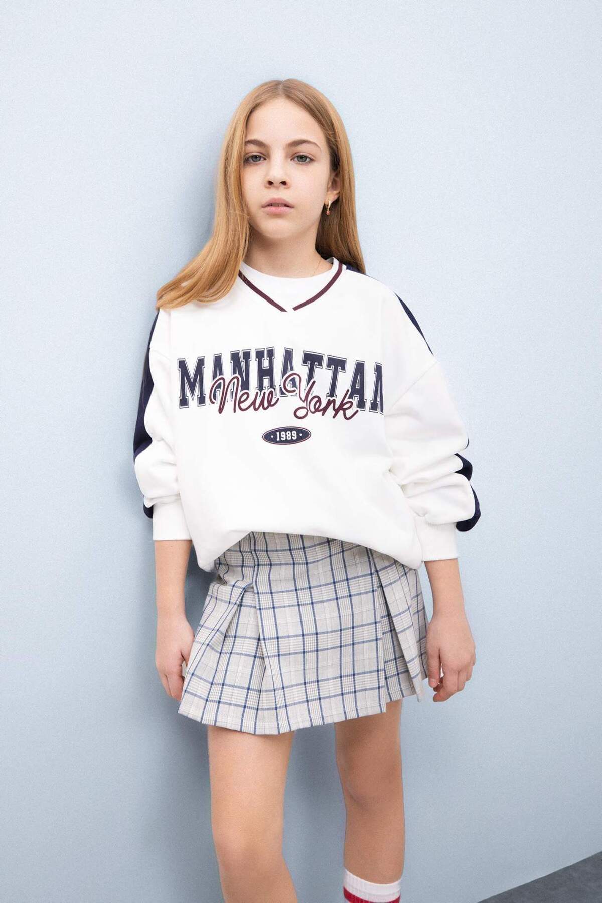 DeFacto-Girl's Checkered Pleated Skirt E0061A825Sp 2