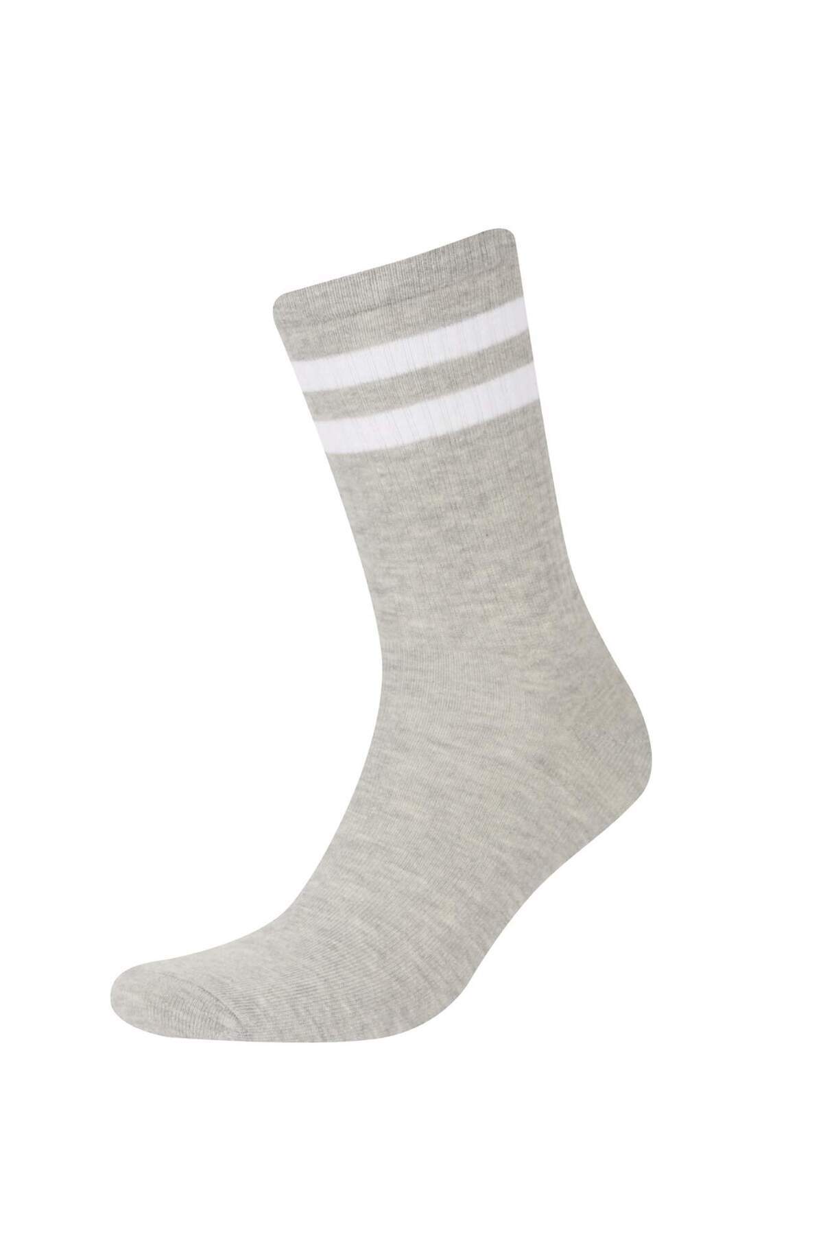 DeFacto-Bequeme elastische 5-teilige lange Baumwollsocken für Herren D9655AXNS 5