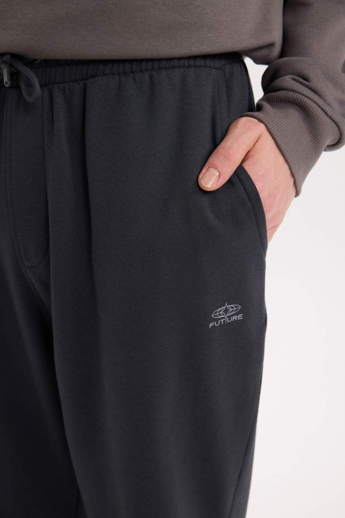 DeFacto-Jogginghose mit normaler Passform, Taschen, Basic, gerader Bund, Schnürung, elastisches Bein, D4416AX25SP 5