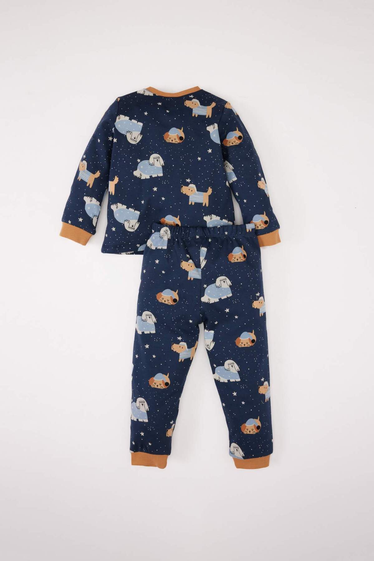 DeFacto-Baby Boy Pajamas Set Crew Neck Patterned Long Sleeve Top with Elastic Waist Long Bottom D7156A524Wn 5