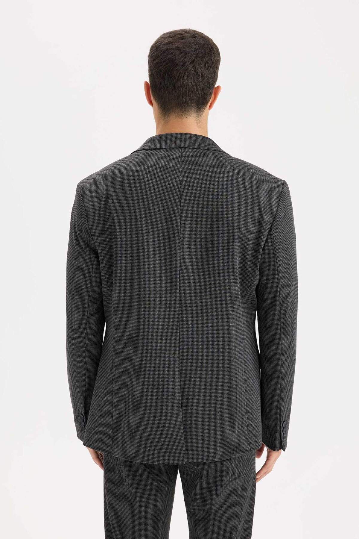 DeFacto-Slim Fit Slim Fit Jacke Revers Knopf Blazer Jacke D6074AX24AU 7