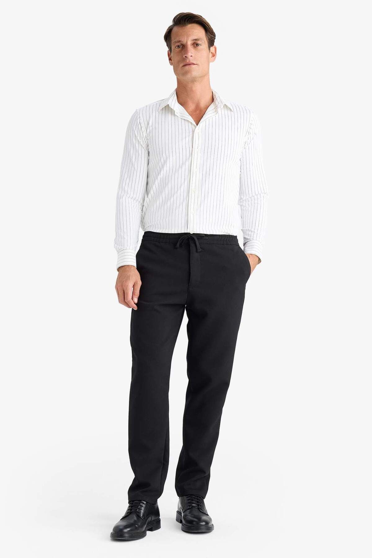 DeFacto-Regular Fit Straight Pants with Pockets - E2937Ax24Wn 2