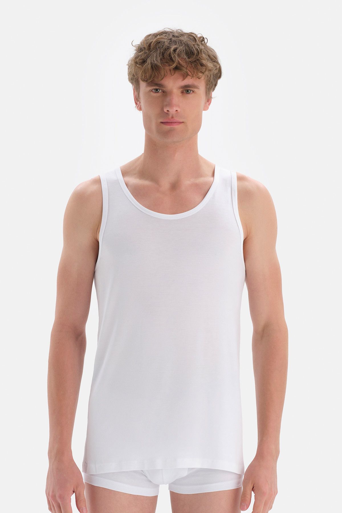Dagi-Tricou alb Micro Modal pentru bărbați 1
