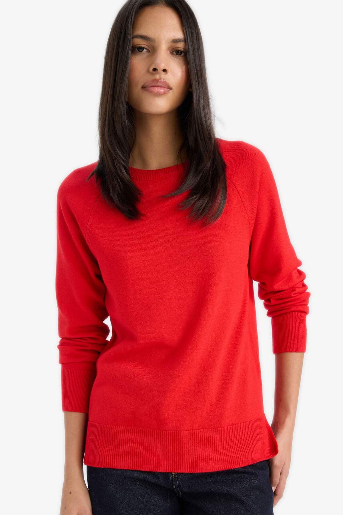 DeFacto-Weich strukturierter Strickpullover mit Rundhalsausschnitt – normale Passform I6913az24wn 3