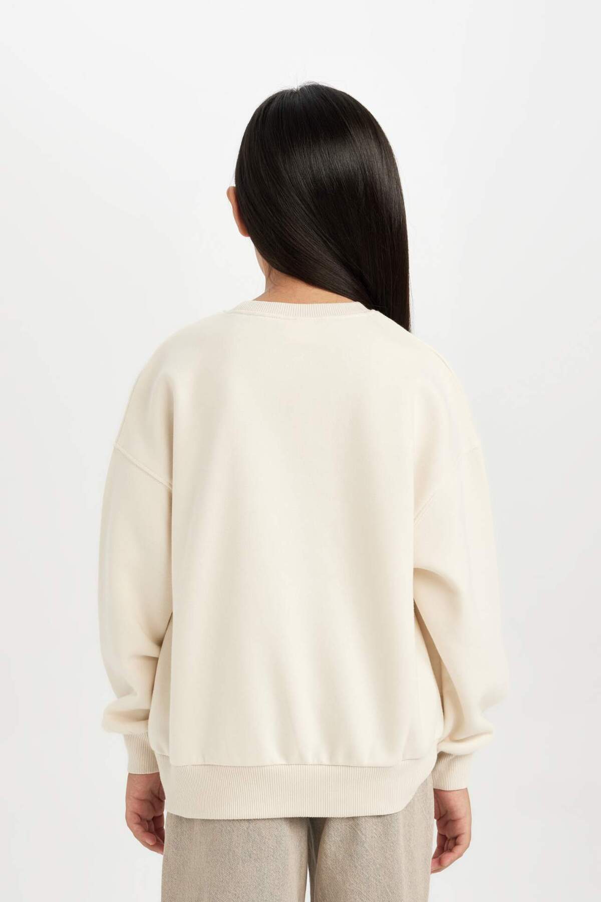 DeFacto-Dívčí mikina Relax Fit Crew Neck s potiskem D4380A824Wn 6