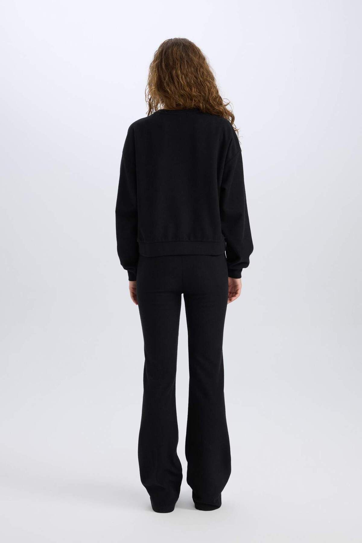 DeFacto-2er-Set Basic Plain Crew Neck Top mit flexibler Taille und langem Unterteil E3841AXNS 7