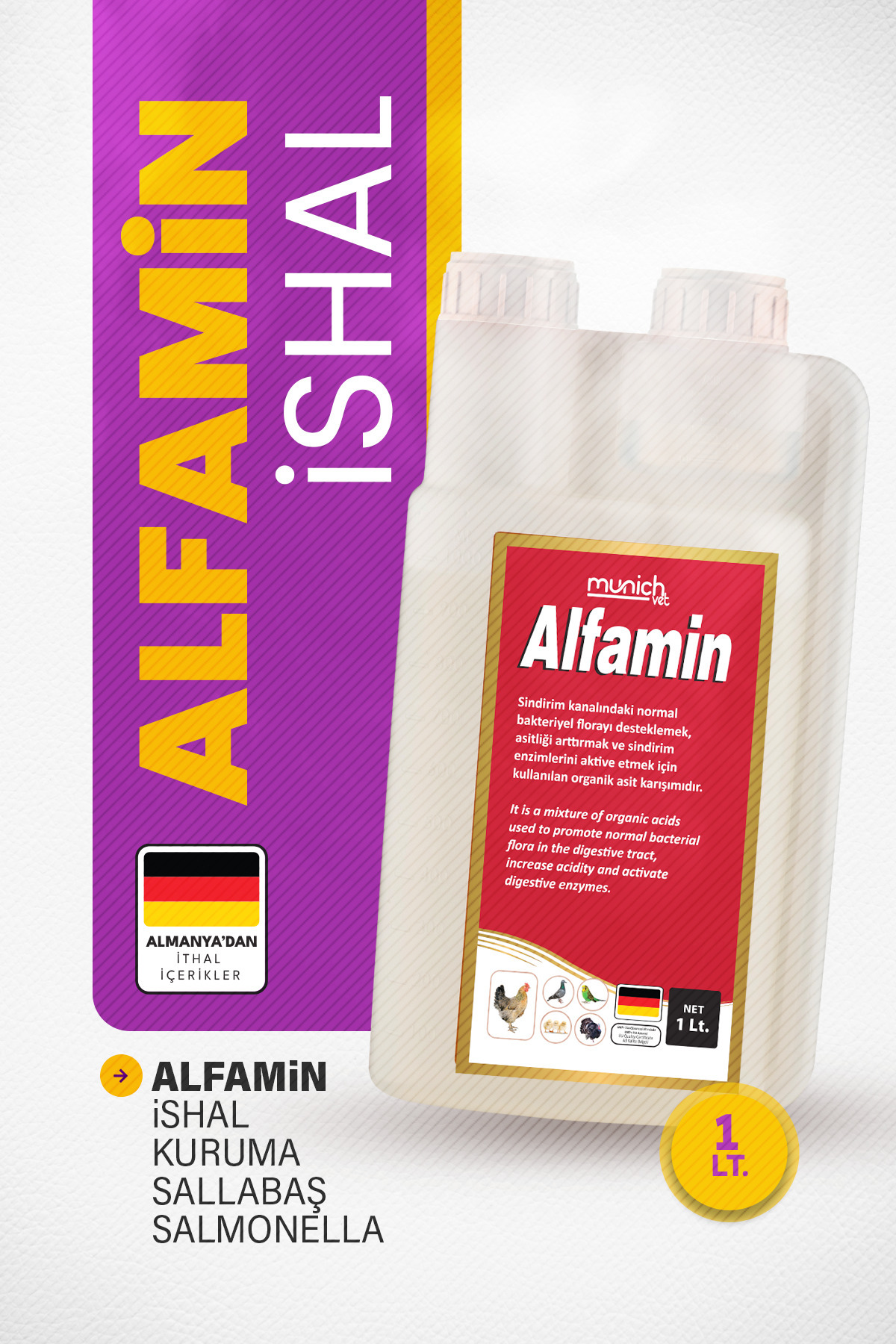 ALFAMİN Alfamin Kuşlar Için Kuruma Sallabas Ürünü 1000 ml