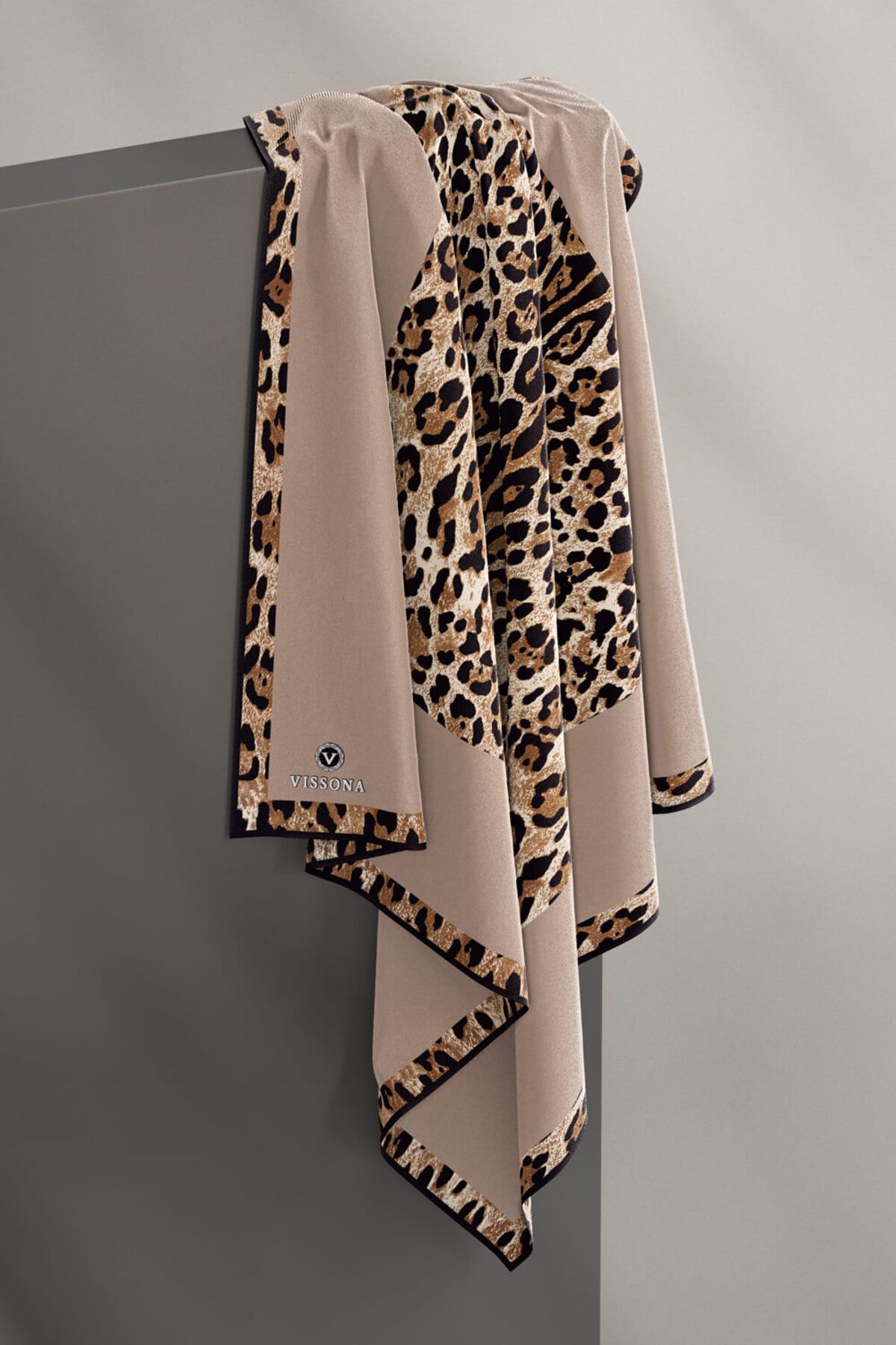 Vissona-100% mătase twill cu model leopard culoare nurcă 90x90 eșarfă formă de cusut: cusut manual 3