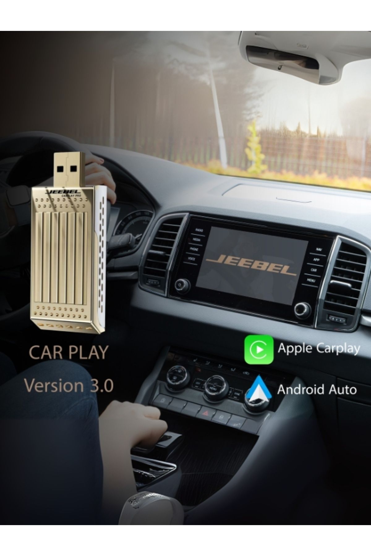 Jeebel-CarPlay Pro – محول USB ذكي لتفعيل Apple CarPlay وAndroid Auto لاسلكيًا 4