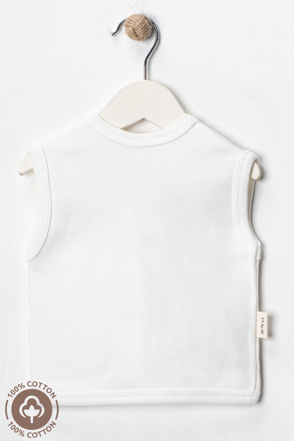 Miniel Kız Bebek Ayıcık Nakışlı Organik Pamuklu 3-6-9 Ay 2li Penye Bebek Yelek - Somon fotoğrafı 6 (önizleme)