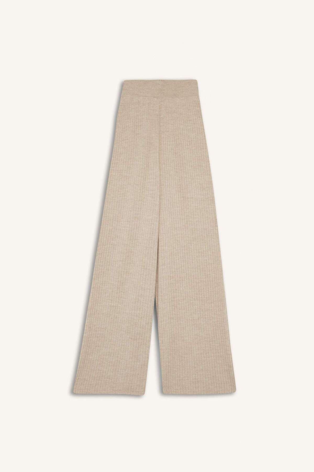 DeFacto-Tricotaj Relax Fit Pantaloni largi, cu picioare largi, de bază, drepte, cu talie elastică E2940AX24WN 7