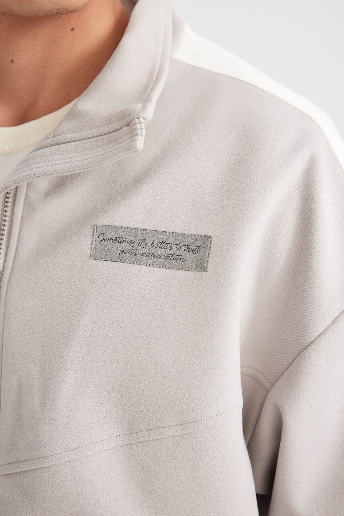 DeFacto-Schlanke Manteljacke mit normaler Passform, Stehkragen, Reißverschlusstasche, saisonales Licht, C6214AX24AU 5