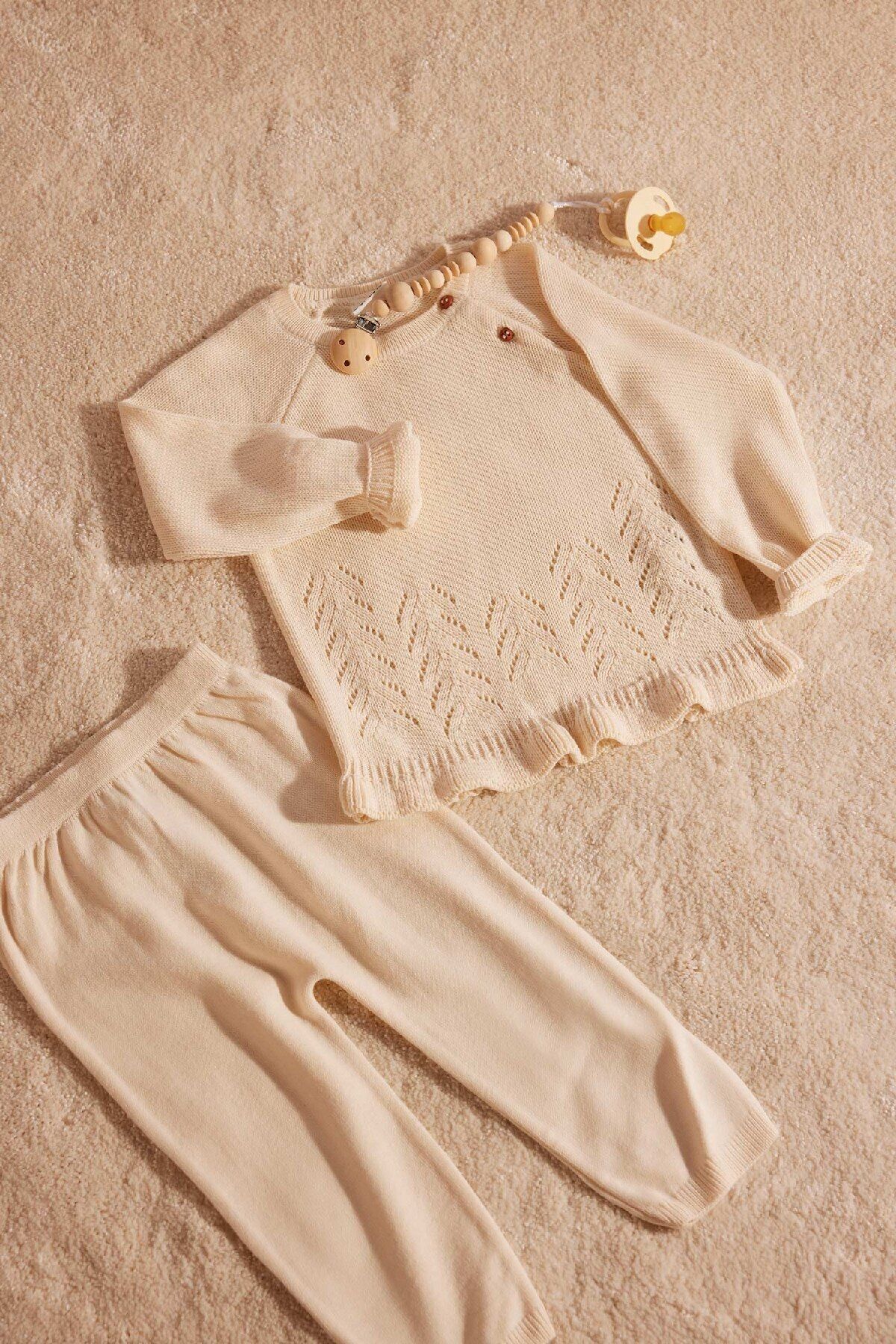 DeFacto-Baby Mädchen Weihnachten Thema 2 Stück Strickwaren Set Langarm Top Flexible Taille Unten C9766A524WN 7