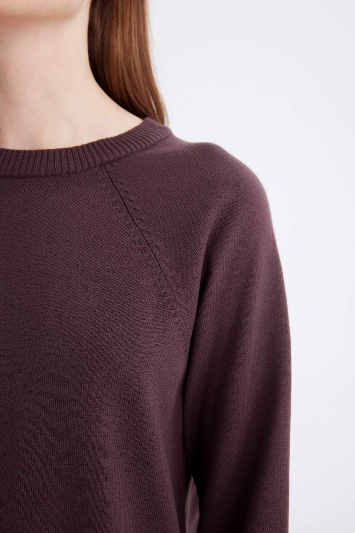 DeFacto-Crew Neck Regular Fit Knitwear Sweater Tunic - C4474Ax24Au 4