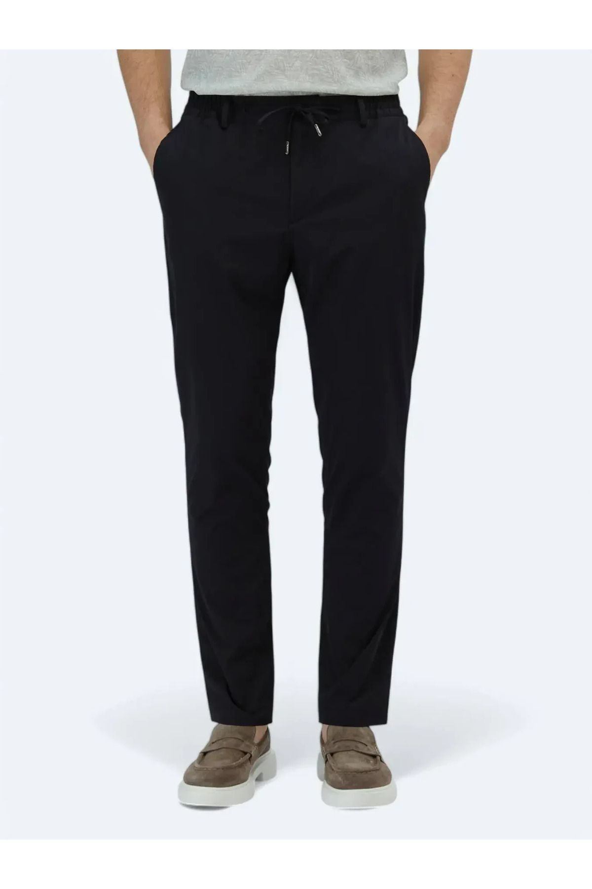 Kip-Παντελόνι Casual με ίσιο υφαντό Navy Blue 2