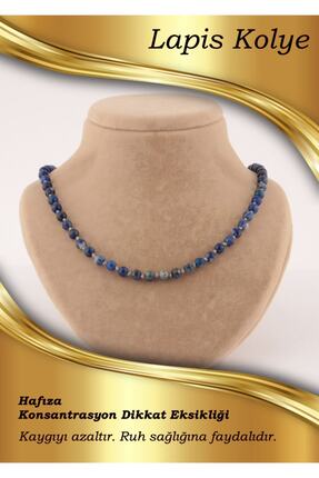 OSMANLI DEĞERLİ TAŞ Sertifikalı Lapis Lazuli 6 Mm Düğümlü Kolye