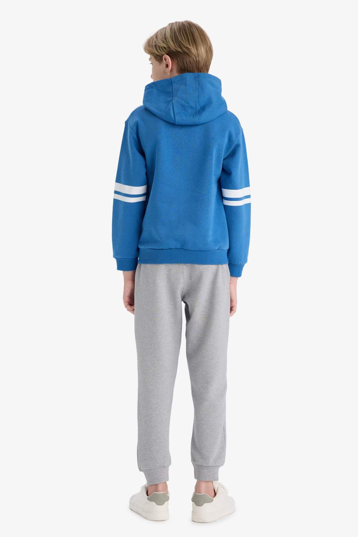 DeFacto-Set de 2 piese pentru băieți de școală, hanorac gros, cu imprimeu, pantaloni de sport cu talie elastică D3565A824WN 7