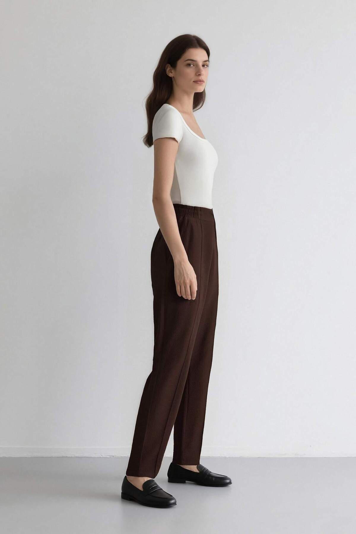 DeFacto-Pantaloni de jogging cu talie elastică cu șireturi Basic cu picioare drepte D2573AX24AU 5