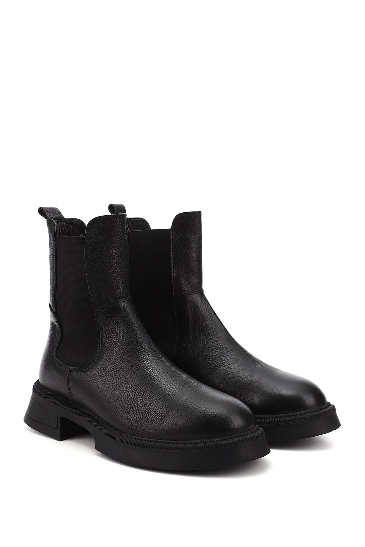 GÖNDERİ(R)-Women / Girls Black Floater Thick Sole Genuine Leather Chelsea Boots 3