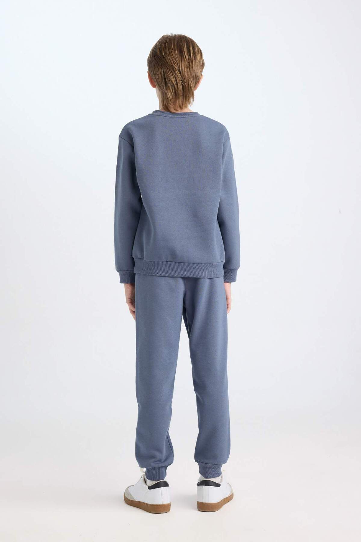 DeFacto-Set de 2 piese pentru băieți, hanorac imprimat cu decolteu, pantaloni de sport pentru jogger cu talie elastică D3563A824WN 6
