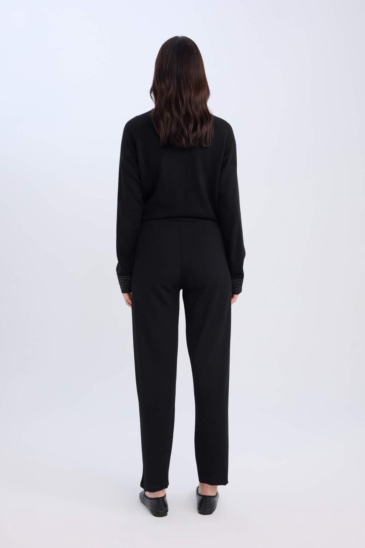 DeFacto-Pantaloni drepti cu talie elastică plisată Basic Solid D4405AX24WN 5