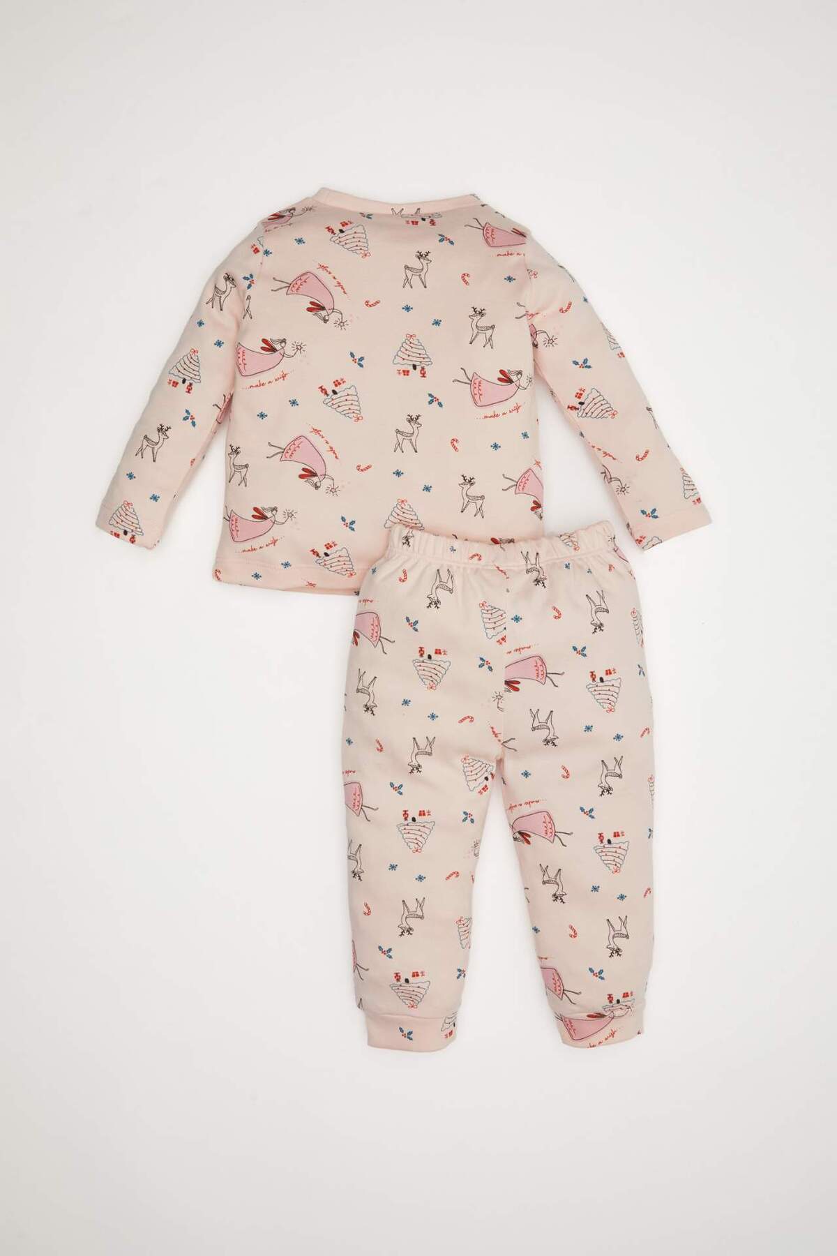 DeFacto-Baby Mädchen Pyjama Set Neujahrsthema Langarm Top Langarm unten D7161A524WN 4