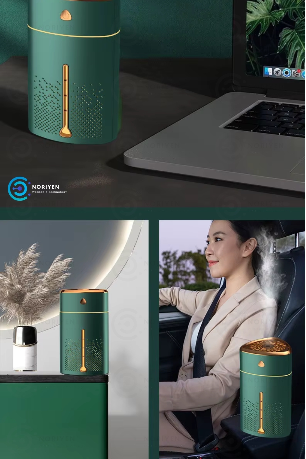 Yeni Nesil Negatif İyon Büyük 1000 ML Ultrasonik Hava Nemlendirici Lüks Buhar Makinesi Aroma Difüzör
