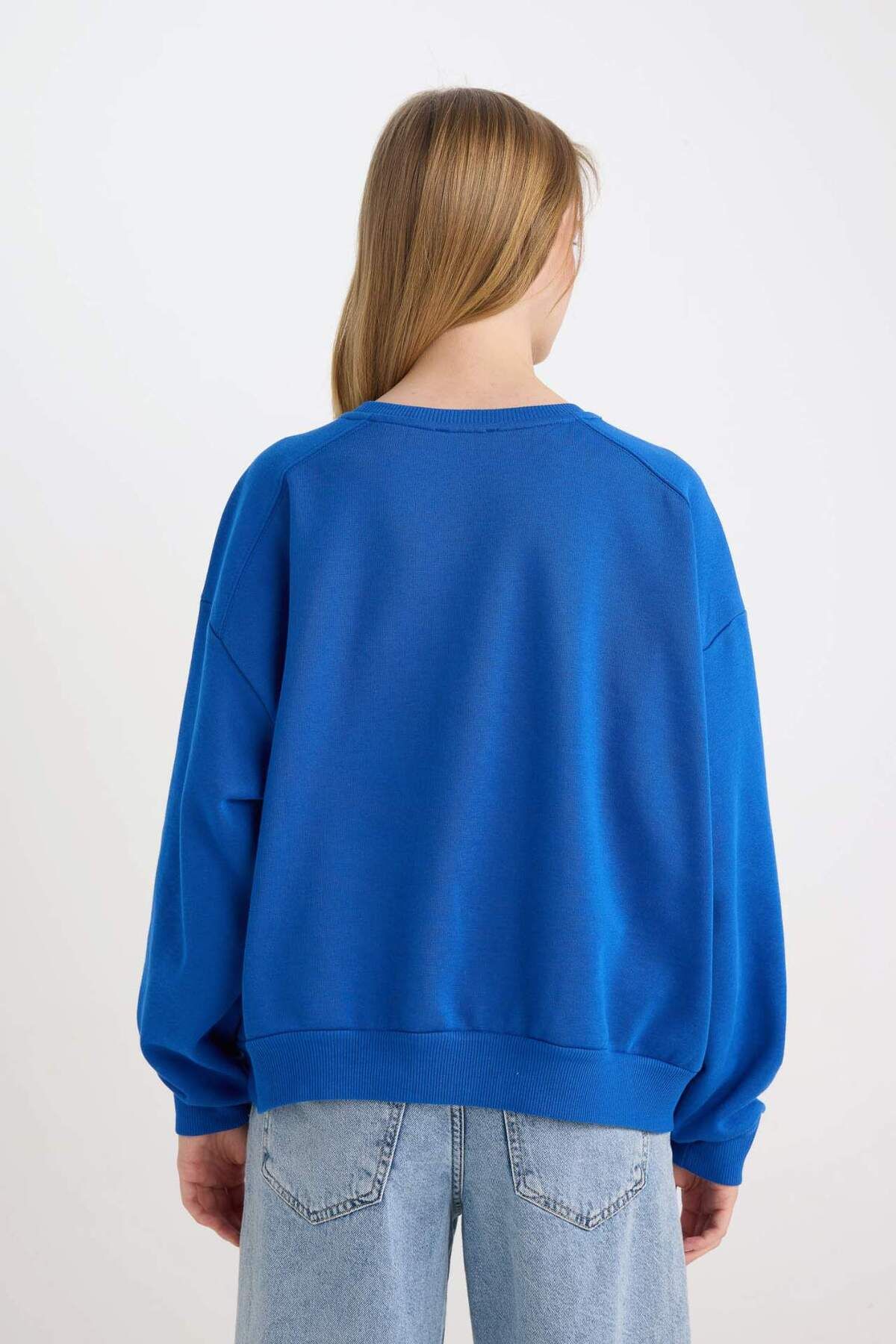 DeFacto-Cool Oversize Wide Fit Crew Gât Gros Basic Solid Hanorac A4177ax24wn 6