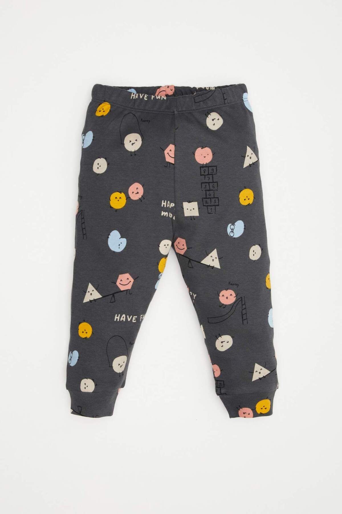 DeFacto-Costum de pijama pentru bebeluși, cu mânecă lungă, cu talie elastică, cu fund lung D8653a524au 2