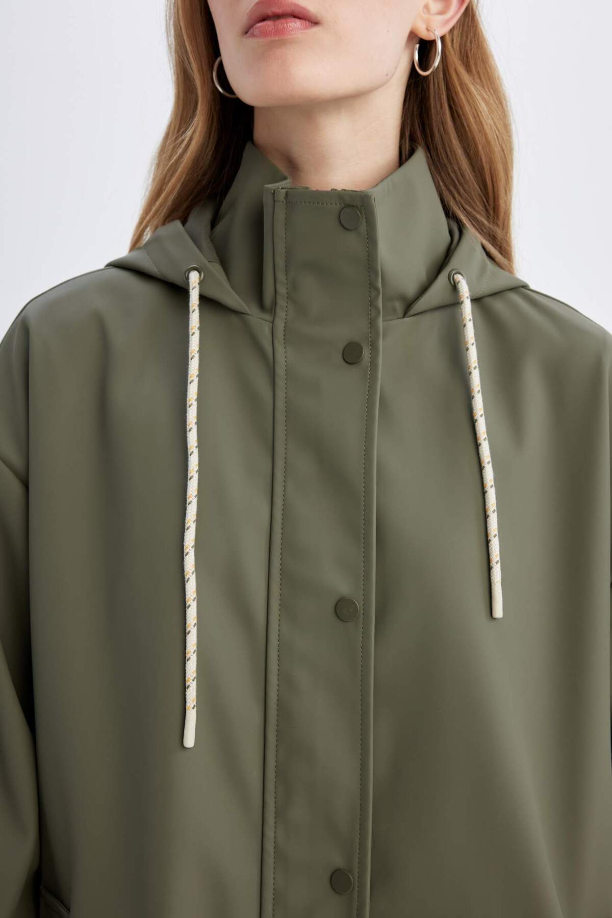 Defacto  Su Geçirmez Relax Fit Kapüşonlu Yağmurluk - Görsel 5