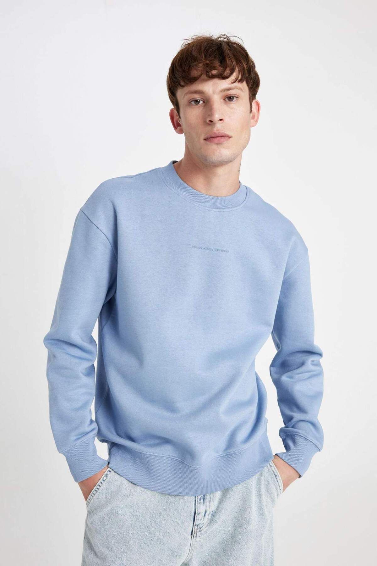 DeFacto-Hanorac imprimat cu gât crew Box Fit X8282az24au 8