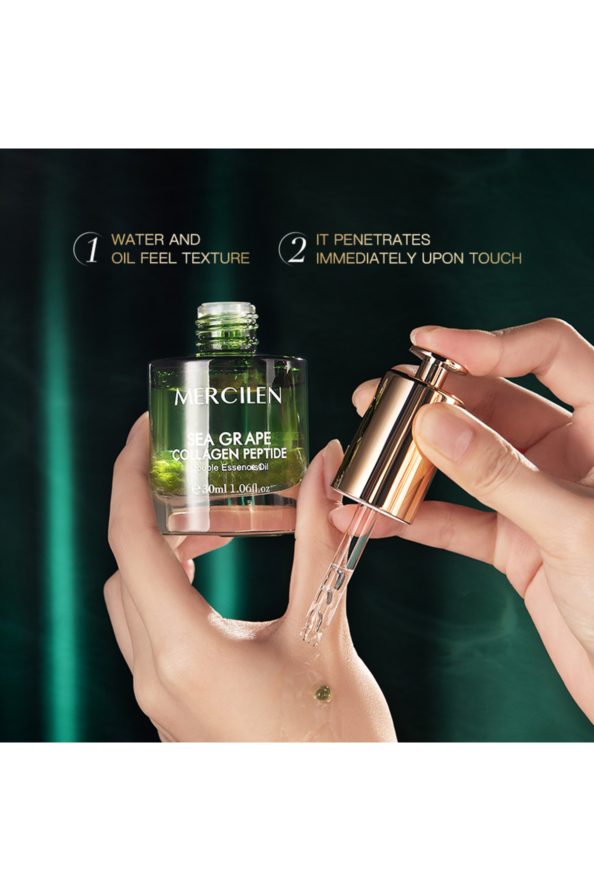 mercilen Deniz Üzümü Kolajen Serum - Çift Fazlı Nem & Esneklik Iksiri | 5'li Bitkisel Yağ Formülü — MXL2527