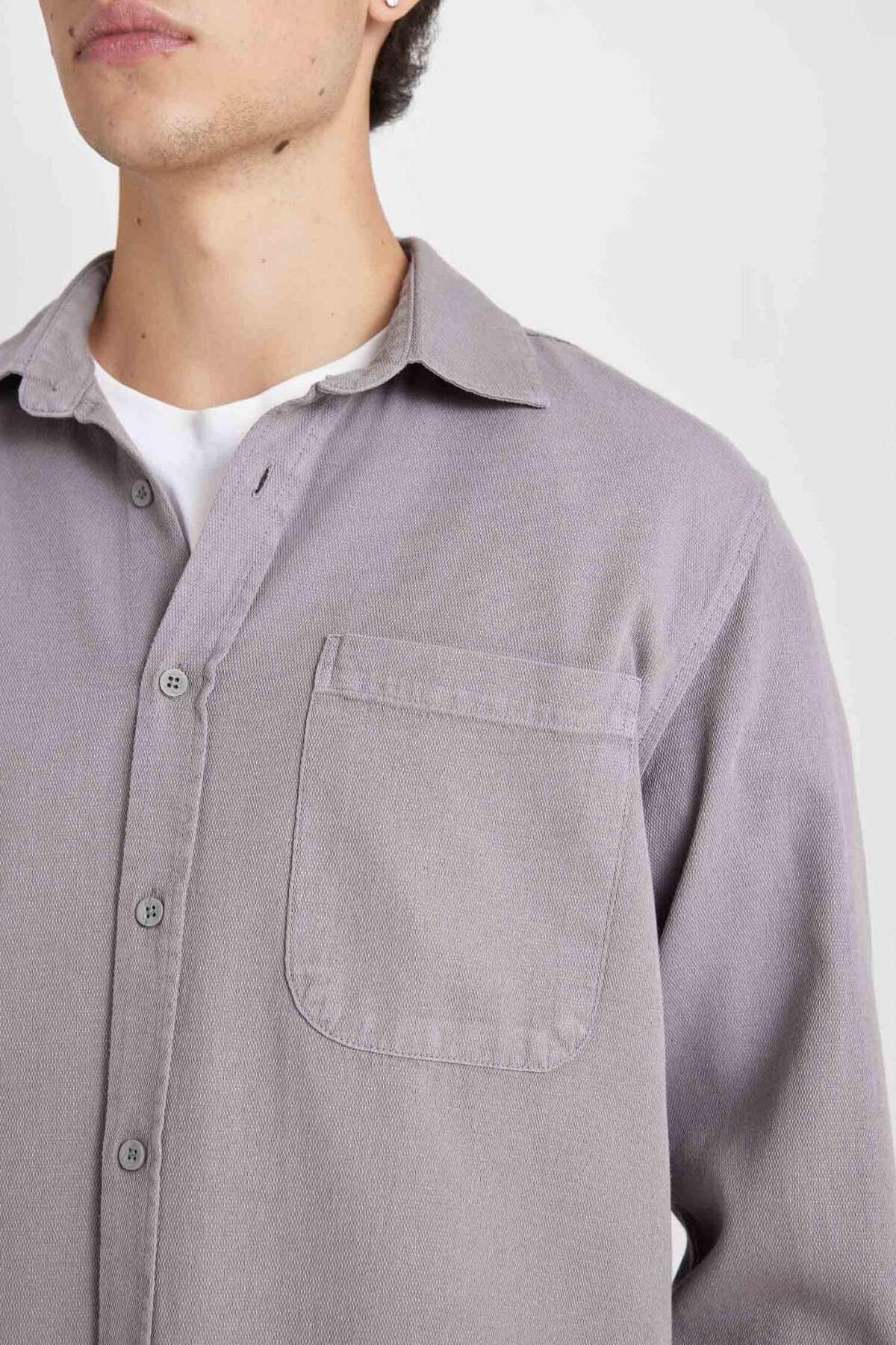 DeFacto-100 % Baumwolle, reguläre Passform, Basic, einfarbig, Langarmshirt D7406AX24AU 5