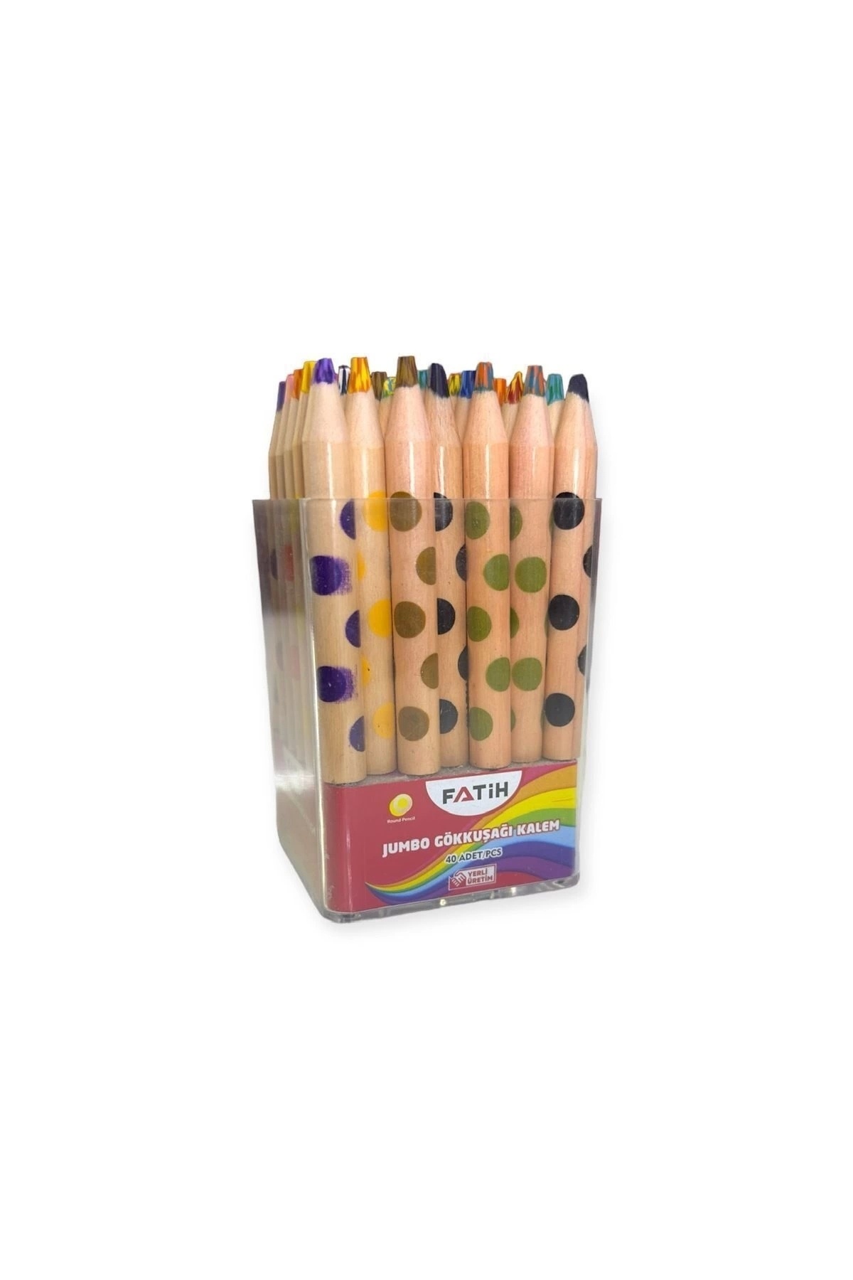 Fatih Jumbo Gökkuşağı Kutulu Ahşap Kuru Boya Kalemi 40 Adet