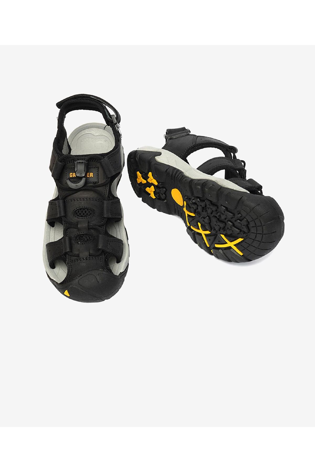 Greyder  Kadın Siyah Gri Hakiki Deri Sandalet 4Y2CS30641 - Görsel 6