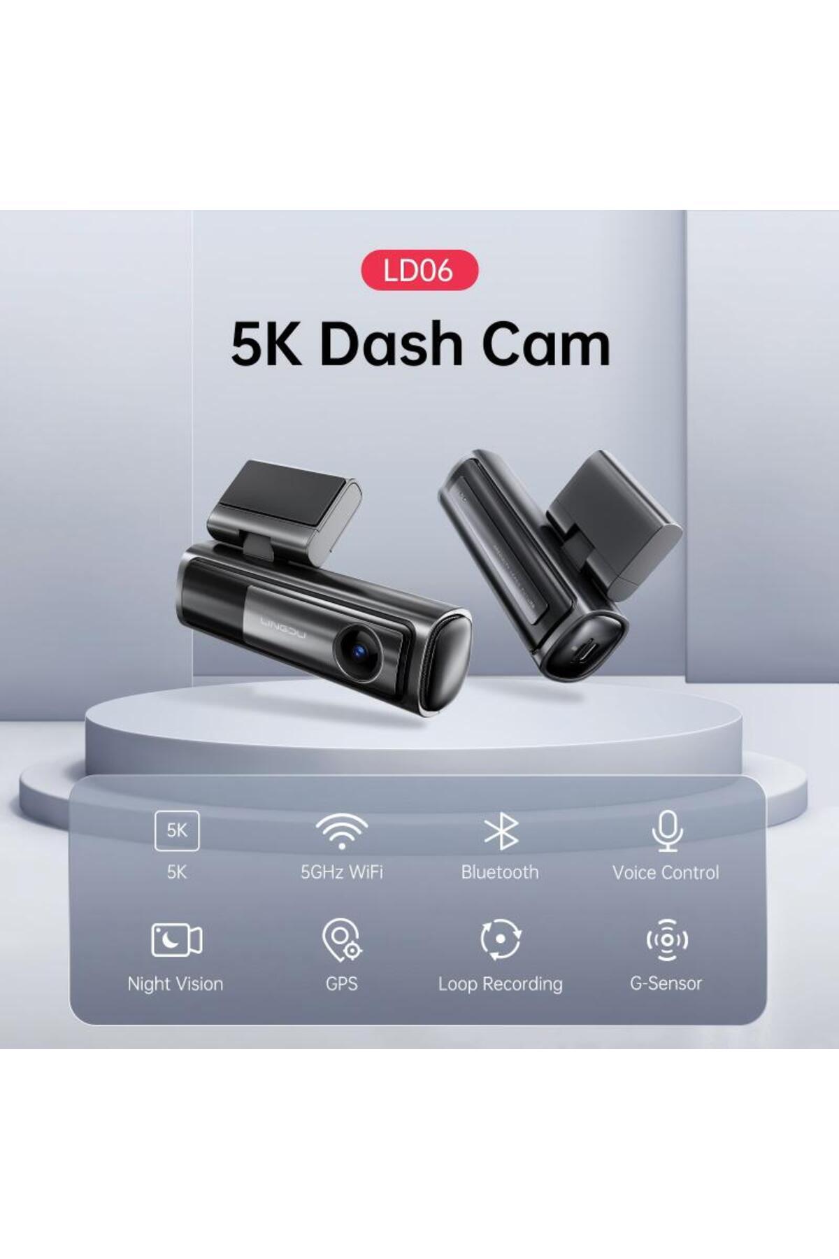 Generic-LINGDU Dash Cam Bluetooth Car Dash Camera 5K Dash Cam Front and Rear Inside with GPS, 5G WiFi 5