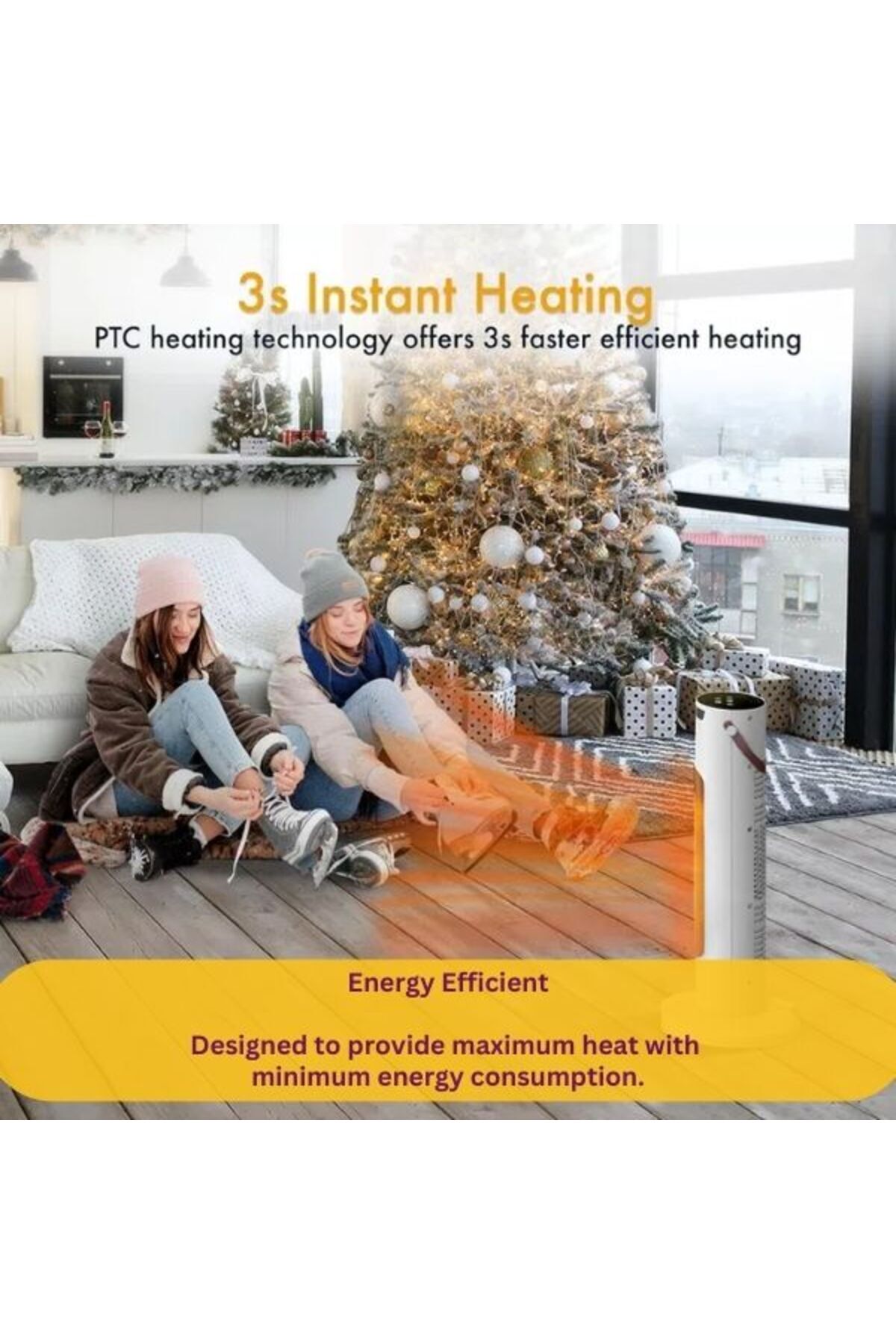 Mercaton-Ventilator Tower with Remote Control, LCD Display, Heating Levels 7