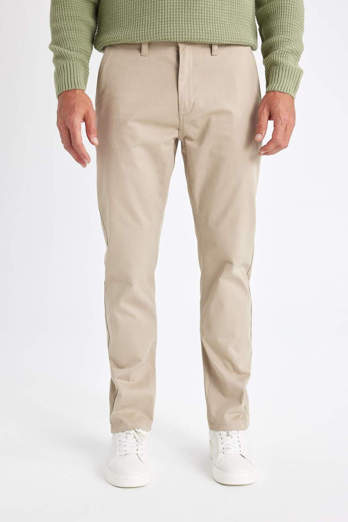 DeFacto-Winter-Chino-Hose aus Segeltuch, normale Passform, 4 Taschen, Baumwolle, dehnbar, gerader Beinabschluss C9440AX24AU 8