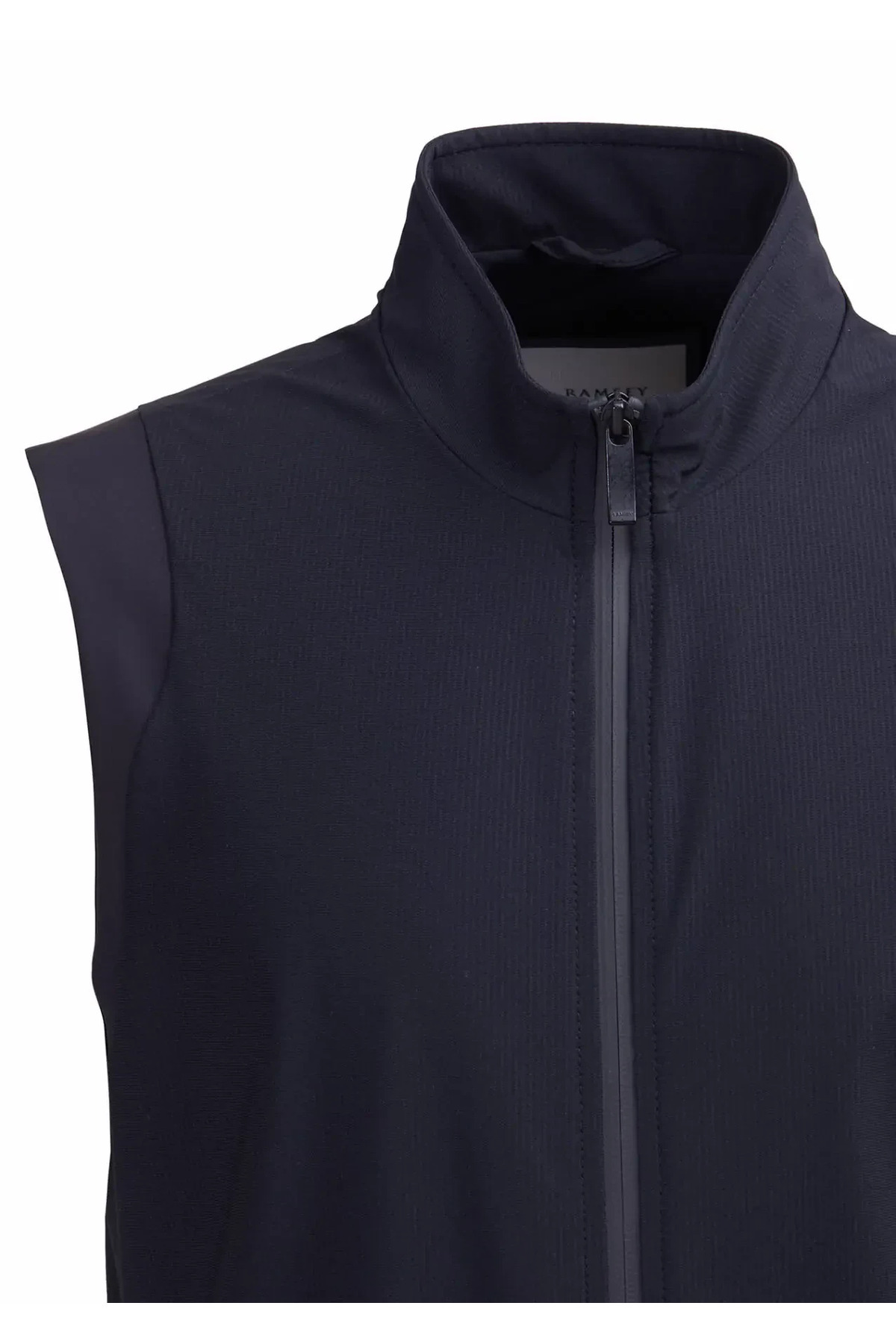 Ramsey-Navy Blue Regular Fit Stand Collar Casual Knitted Sports Vest 2
