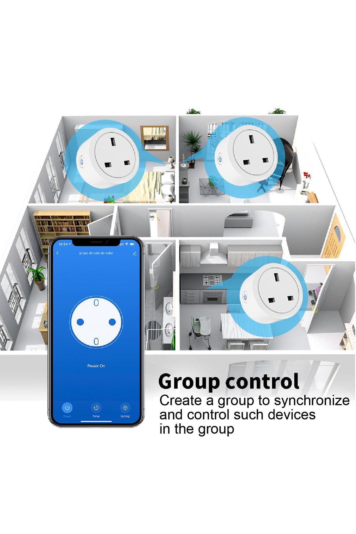 SASKA-Smart WIFI Plug 16A - Support Alexa/Google Home, Smart Life APP Control With Timer Function 6