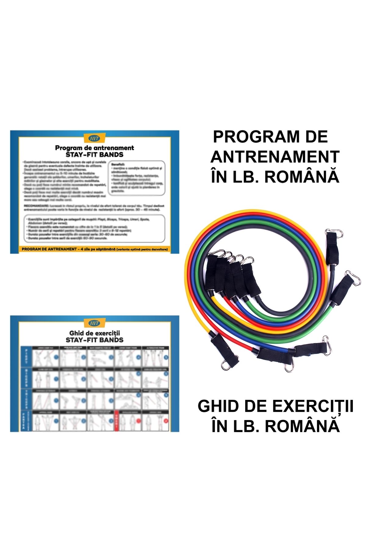 METATRON mT-Set Extensor 11 piese - 5 corzi elastice fitness cu accesorii și program de antrenament 3