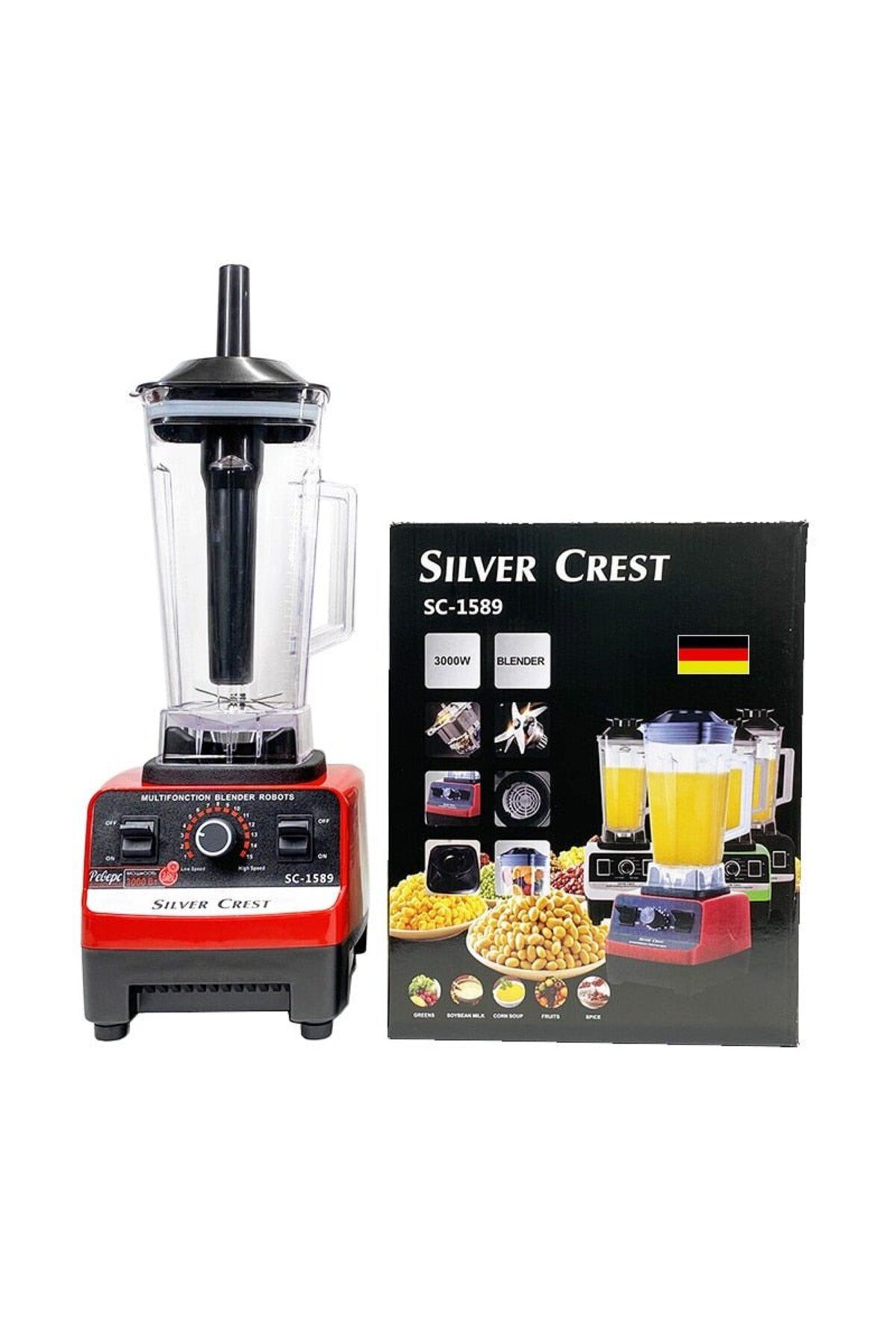 Silver Crest-2.5L 4500W BPA Free Heavy Duty Blender Mixer Electric High Speed Juicer Food Processor Ice Smoothies 2