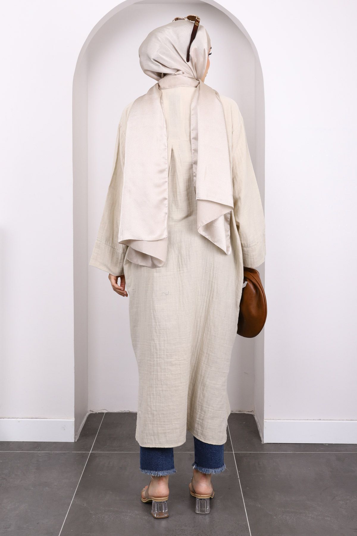 İmajButik-Muslin Tunic with Stone Buttons 4