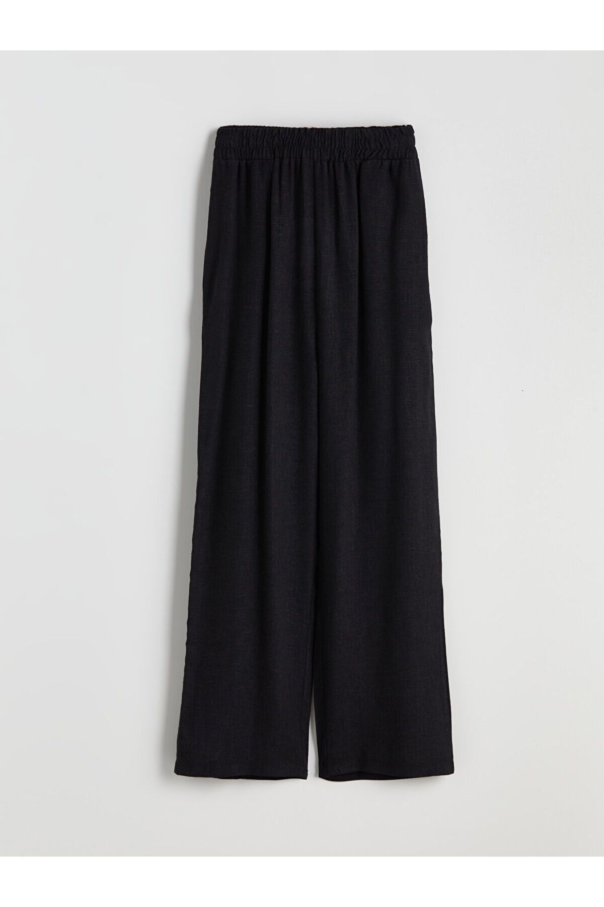 LC Waikiki-Pantaloni de damă cu aspect de in cu talie elastică 1