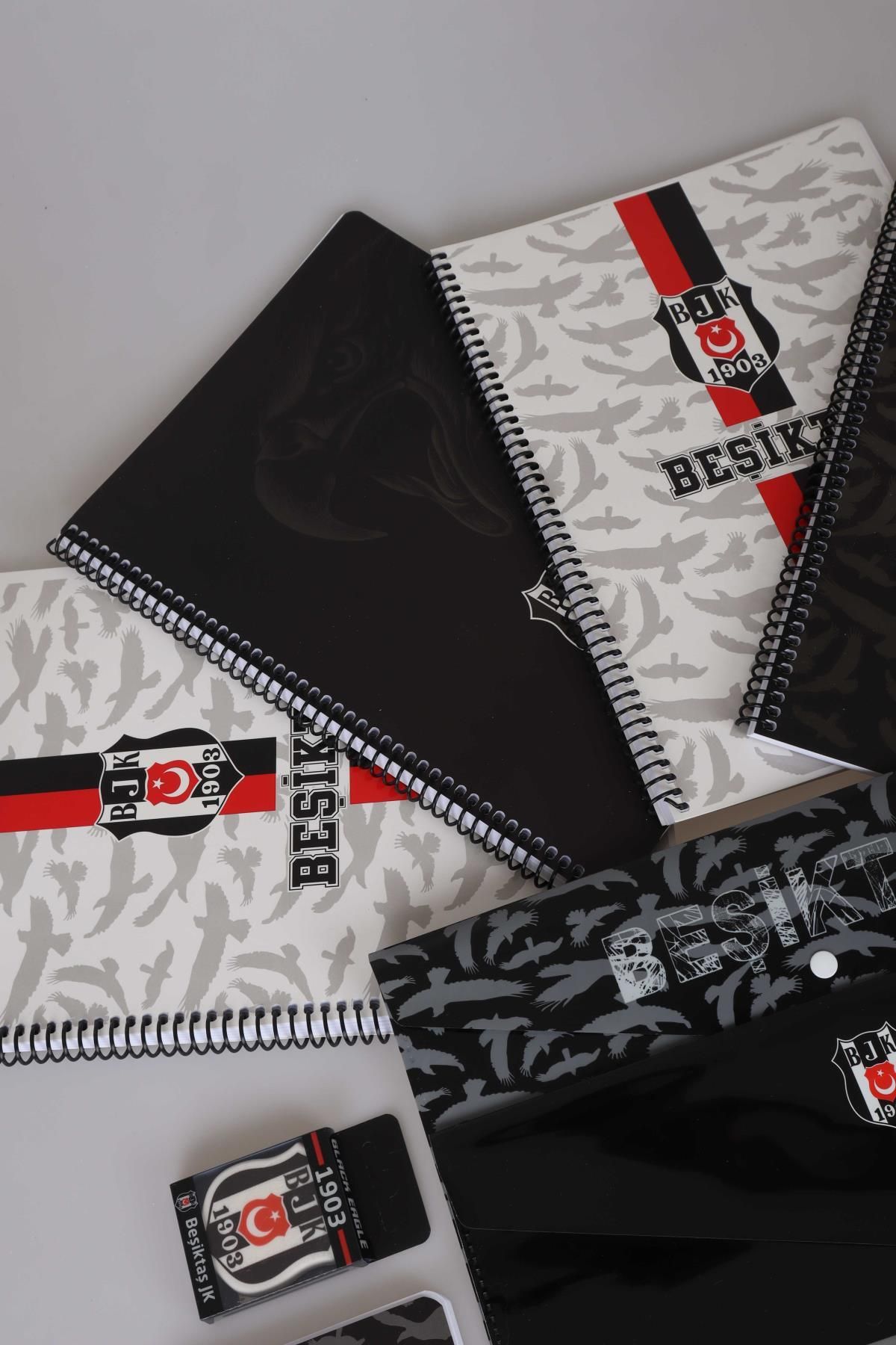 Beşiktaş-"Dekomus Pocket Notebook with Gift" Licensed A4 Spiral 2 Pieces Checked, 2 Pieces Lined Notebook, Log 5