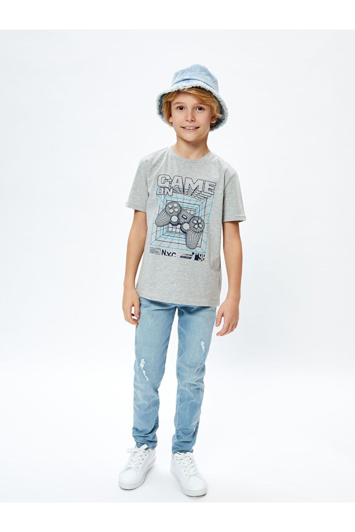 LC Waikiki-Lcw Kids Boy's Jeans Trousers with Adjustable Elastic Waist 3