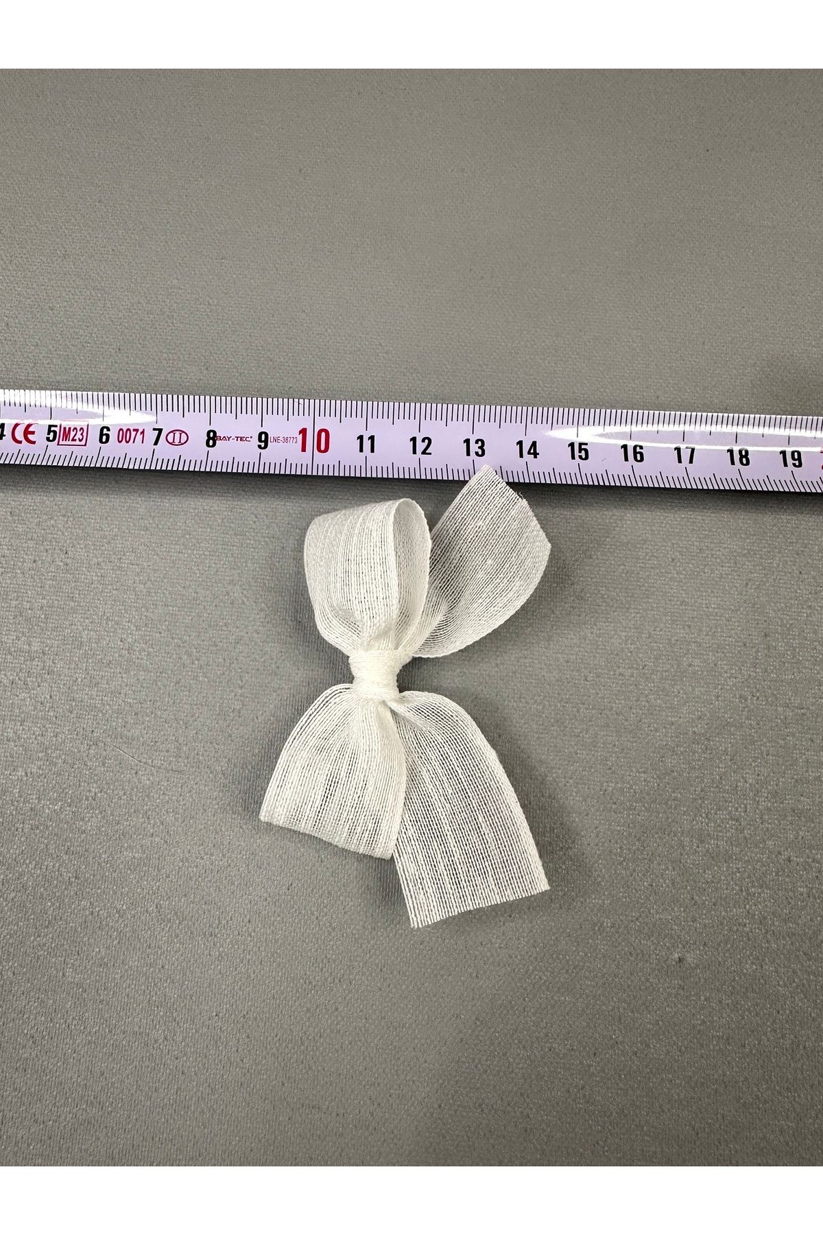 Liha Hediyelik Kına Nişan Düğün ve Özel Günleriniz-White Linen Ribbon Ready Bow 25 Pieces 4