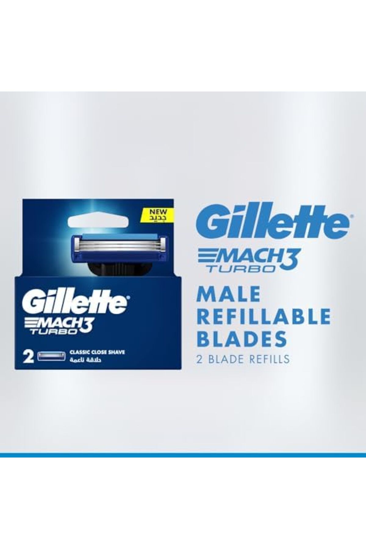 Gillette-Mach3 Turbo Men's Refillable Razor: 2 Blade Refills 2