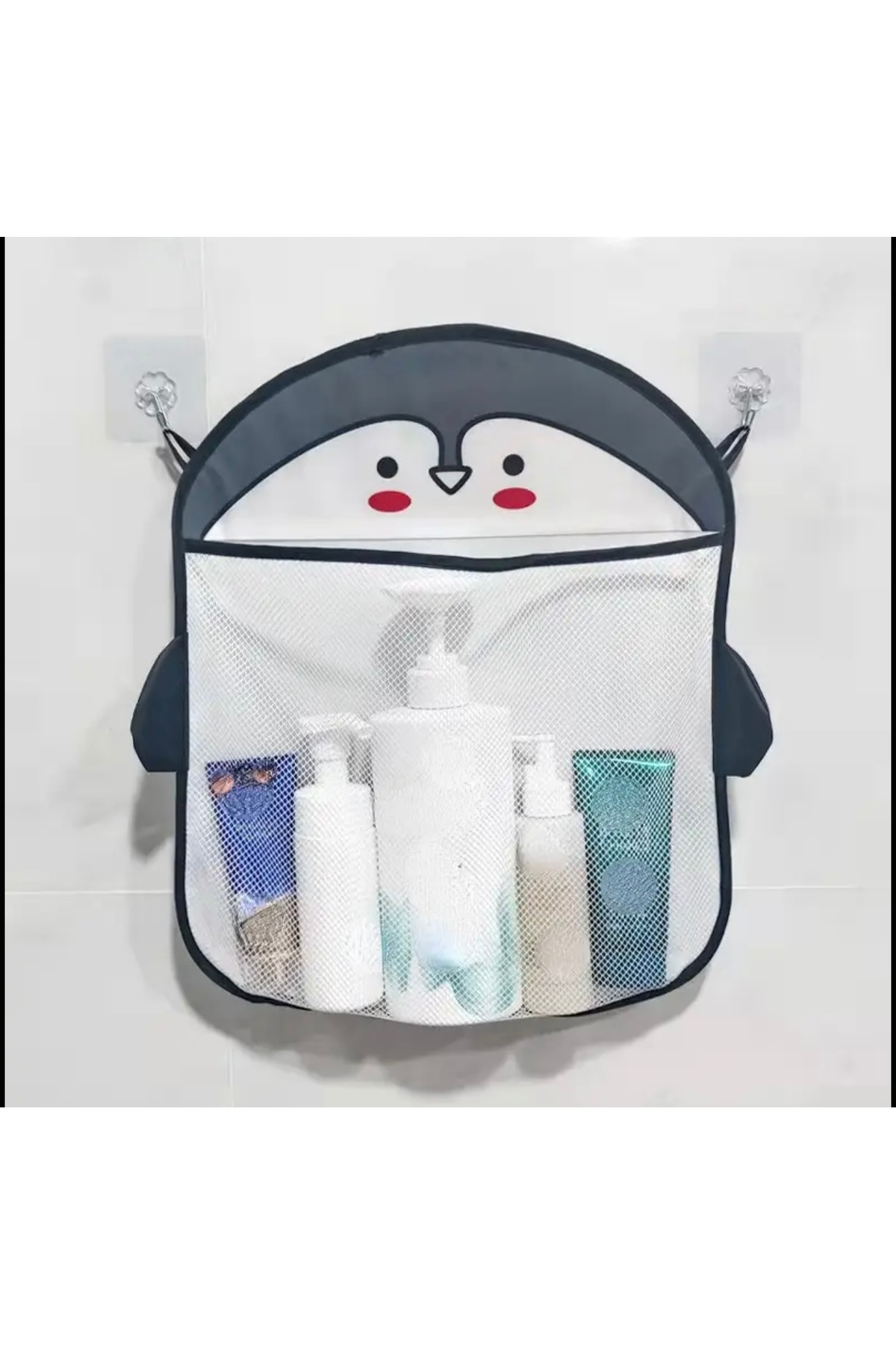 Veloma Home & Toys 1 Adet Banyo Eşya Oyuncak Krem Şampuan Saklama Filesi Duvara Kolay Yapıştırılabilir fotoğrafı 2 (önizleme)
