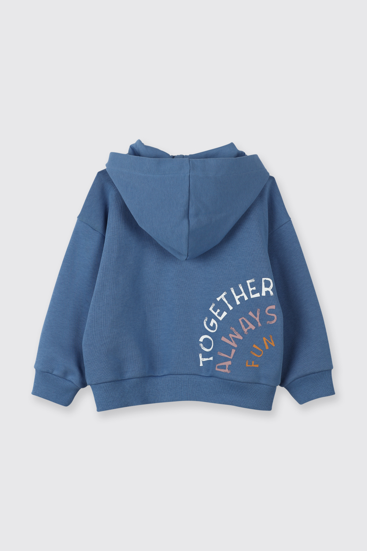 Panço Erkek Bebek Arka Bedeni Yazı Detaylı Fermuarlı Mavi Sweatshirt fotoğrafı 2 (önizleme)